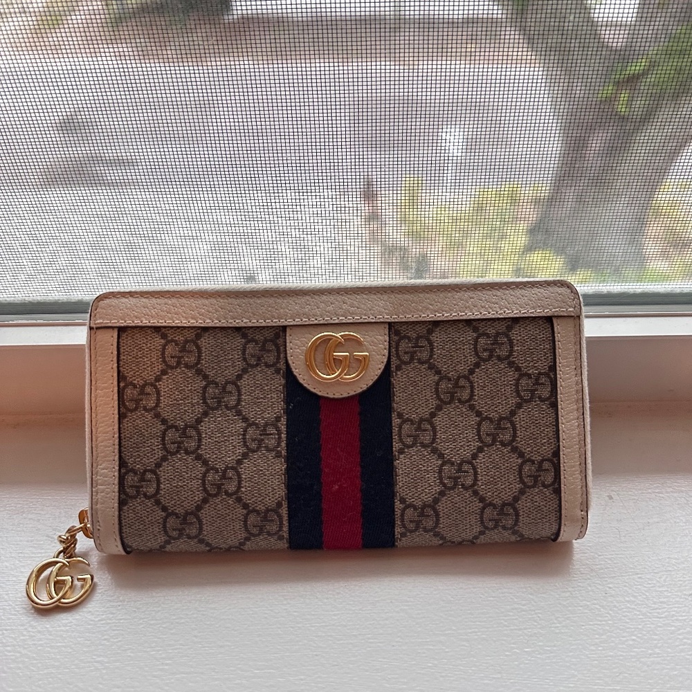 Gucci OPHIDIA GG ZIP AROUND WALLET